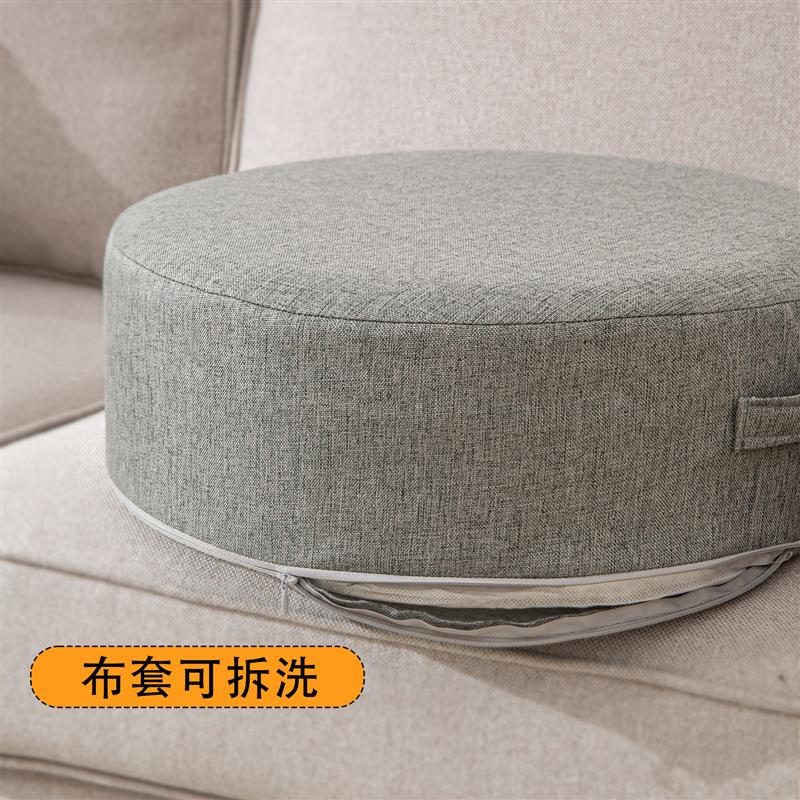 家用客厅茶几可拆洗椰棕实芯沙发凳阳台卧室搁脚凳创意圆形小板凳