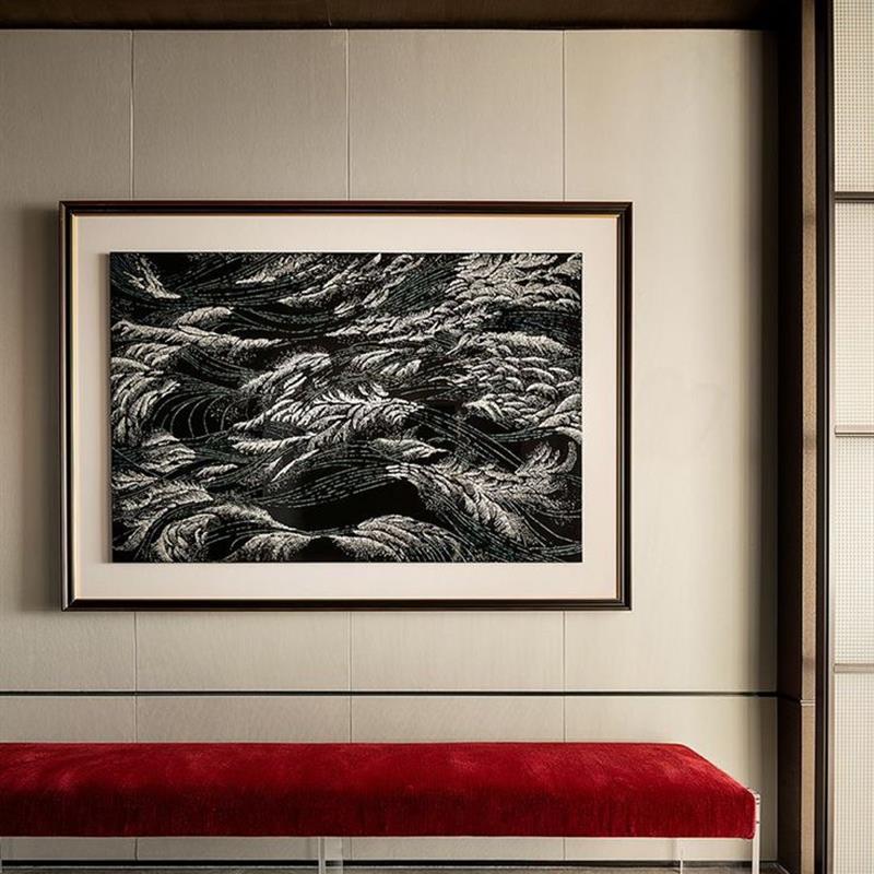 画允ART西餐厅酒吧咖啡厅装饰画抽象艺术挂画中古风复古餐厅壁画