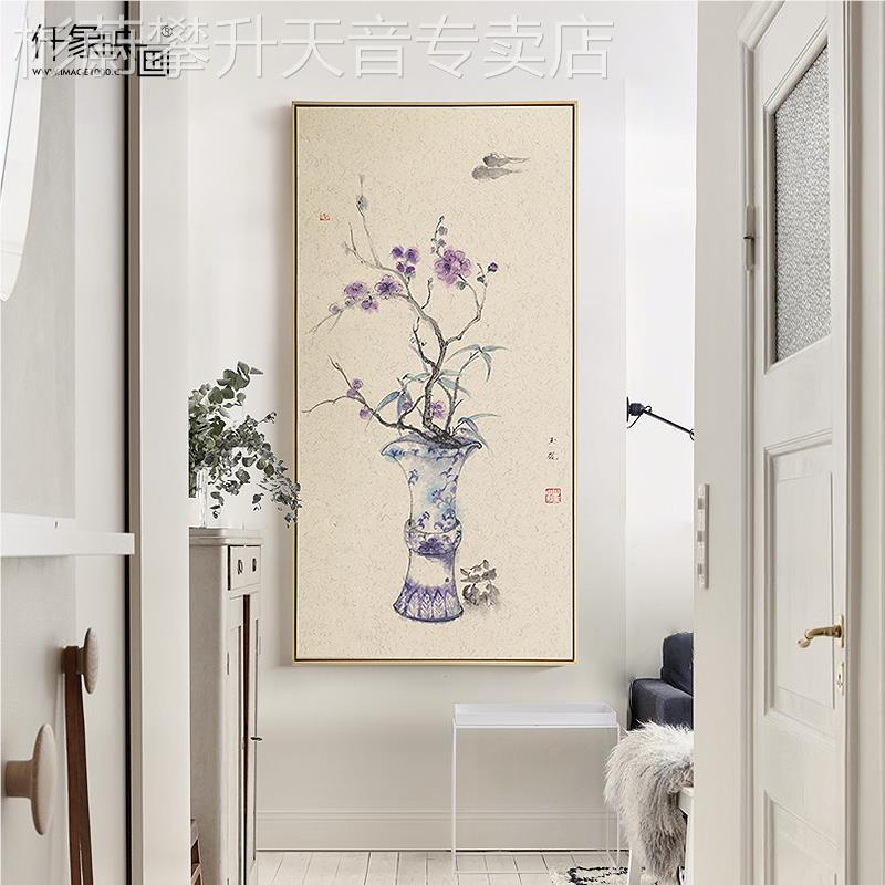 网红仟象映画瓶装系汪砚玉厅艺列画新中式三花联挂画客玄术关饰画