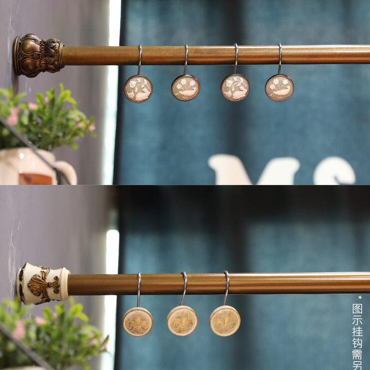 甄选A6L美式免打孔伸缩杆浴帘杆浴杆窗帘杆门帘杆晾衣杆复古金装