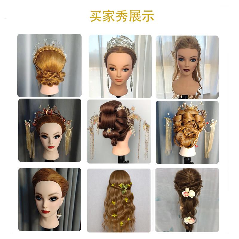 编发模特头假人头理发店剪发练习头台可烫吹拉造型饰品展示教习头