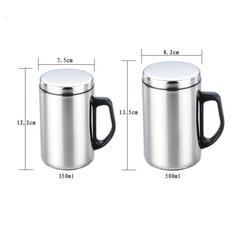 高级不锈钢双层保温杯带手柄隔热杯礼品杯精品不锈钢手杯口杯
