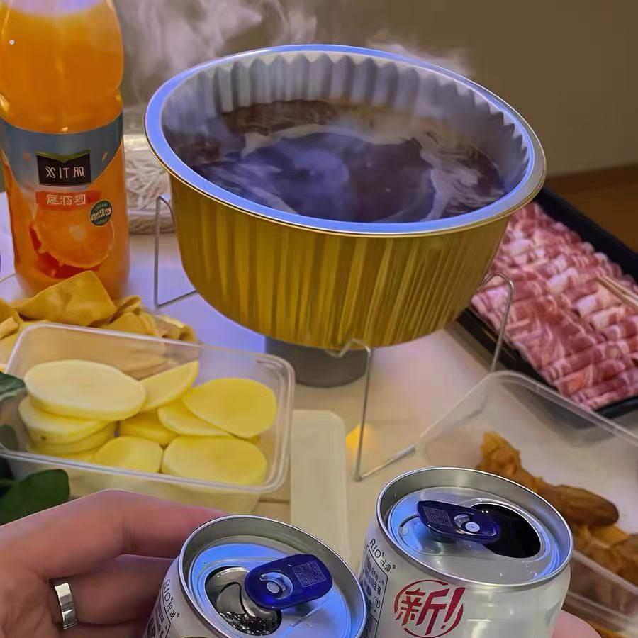 一次性火锅锅具加厚锡纸锅居家好物火锅专用免洗款食品级带盖子餐