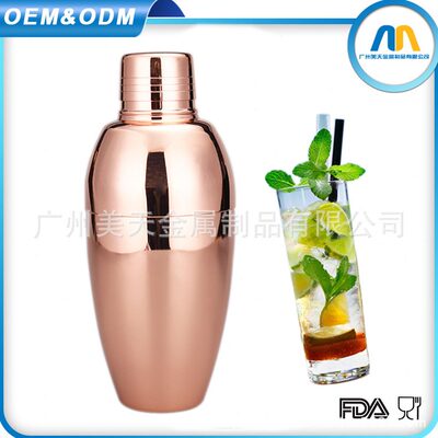 甄选不锈钢304日式摇酒壶三段式调酒器酒吧用品雪克杯shaker500ml