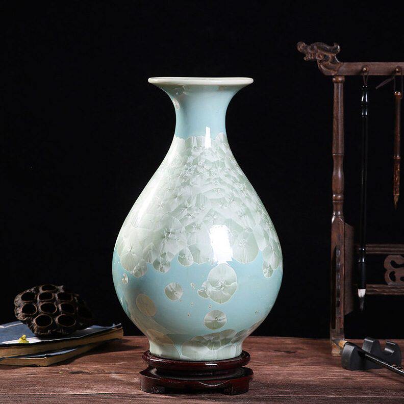 甄选酒店茶室公室新中式复古摆件博古架茶柜茶壶铁壶陶瓷花装新品