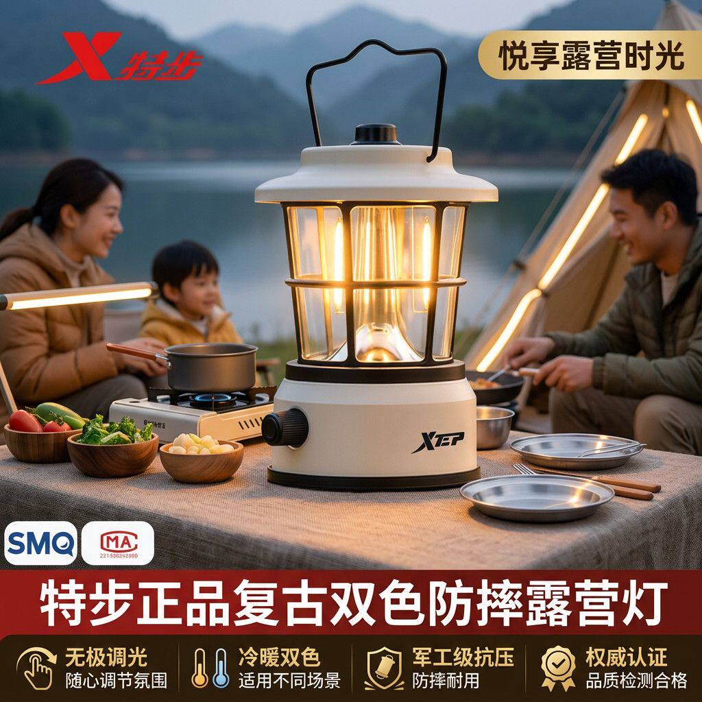 特步复古露营灯户外灯照明马灯长续航充电野营灯氛围灯户外帐篷灯