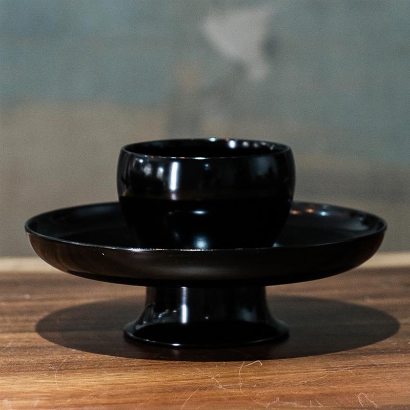 宋式大漆点茶盏托福州木胎漆器茶具朱漆天目茶杯托仿宋黑漆