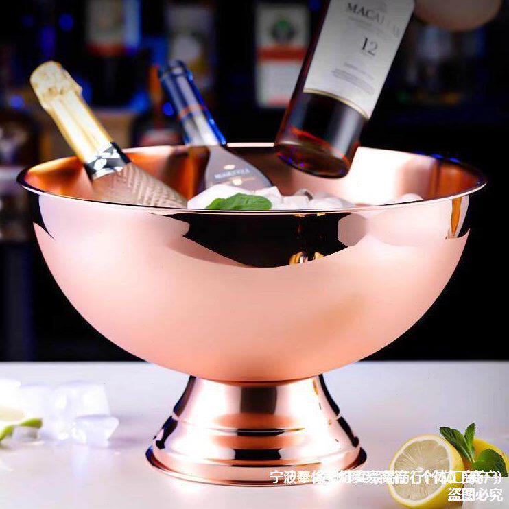 甄选加厚不锈钢香槟盆冰桶酒吧冰粒冰镇冰酒啤酒红酒冰块冰的