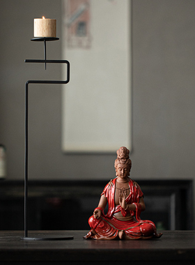 炼器新中式禅意观音菩萨佛像摆件家用玄关客厅家居陶瓷工艺品装饰