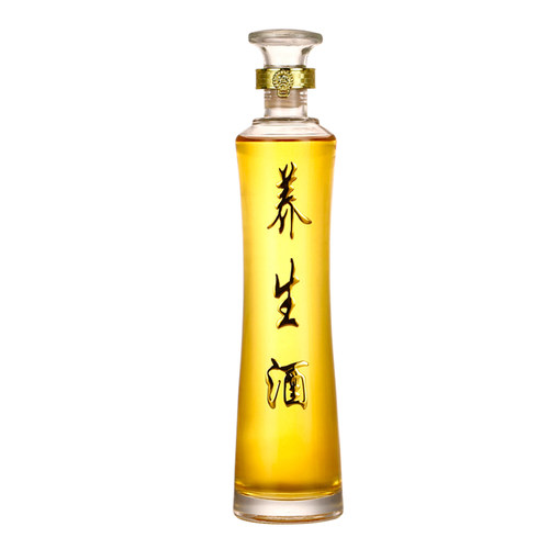 高档皮盒酒瓶空瓶玻璃2斤装泡酒玻璃瓶密封罐带盖家用玻璃瓶子