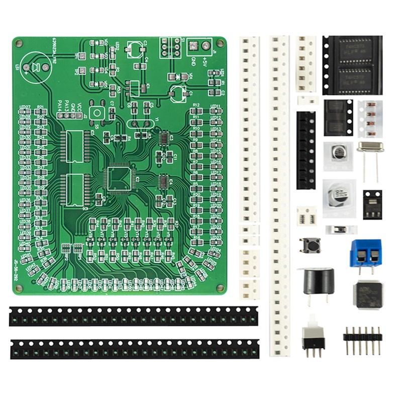 STM32流水灯测试电路贴片焊接练习板技能考核DIY散件JS-56-292