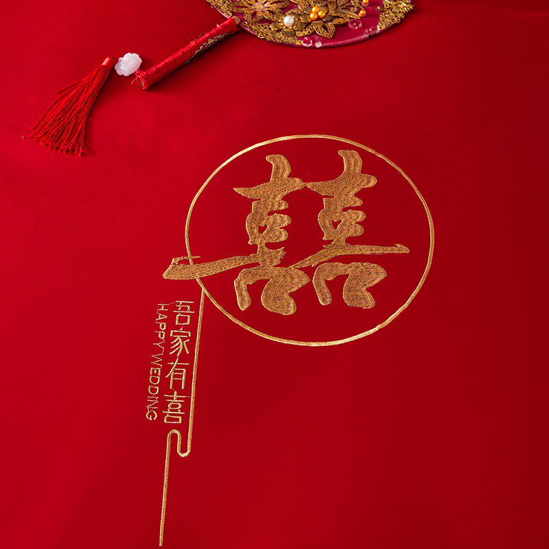 结婚床裙单件大红色床罩床单带裙边新款遮丑新婚婚庆喜庆陪嫁床盖
