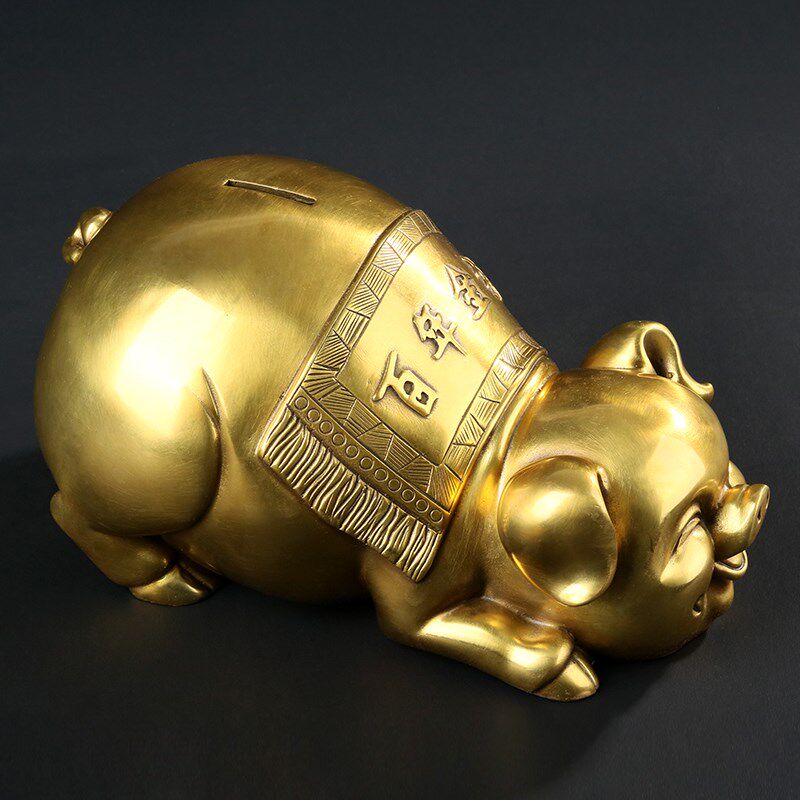 大仕缘铜工艺品福猪摆件生日生肖礼品招财猪家居储钱罐金猪