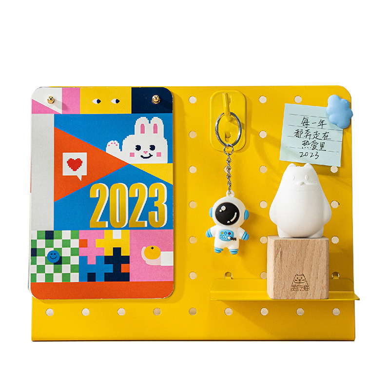 卡通创意台历办公摆件DIY洞洞板个性定制工作桌面周历2023年日历