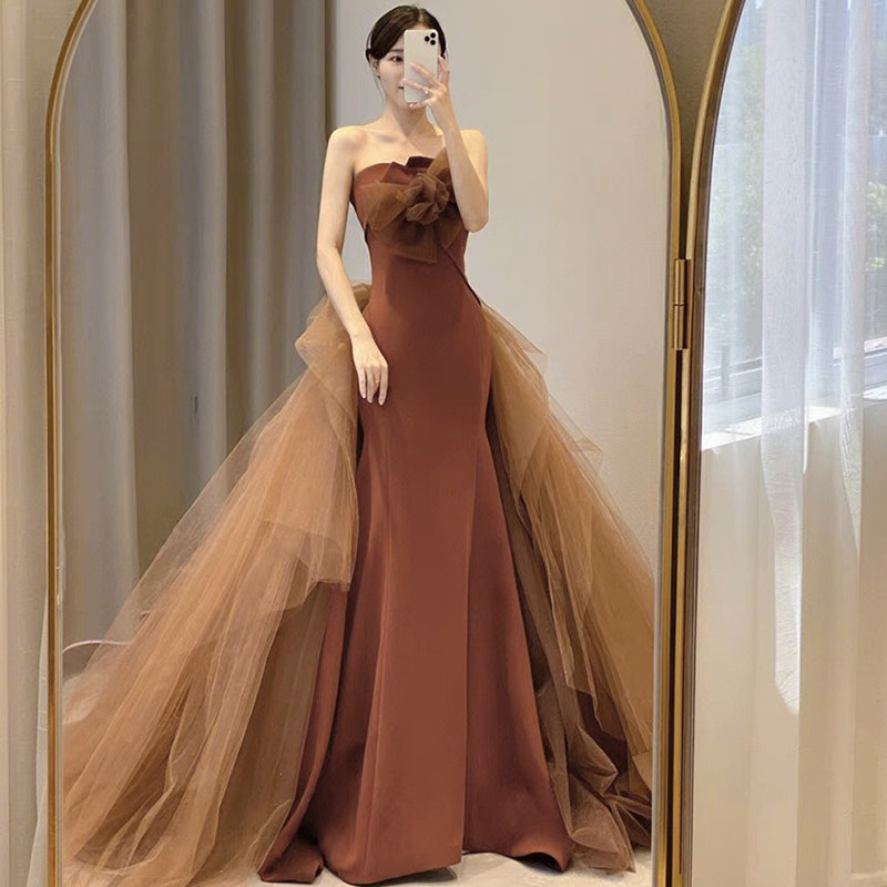 宴会晚礼服2023新款轻奢小众高端新娘订婚结婚敬酒服高级感鱼尾裙