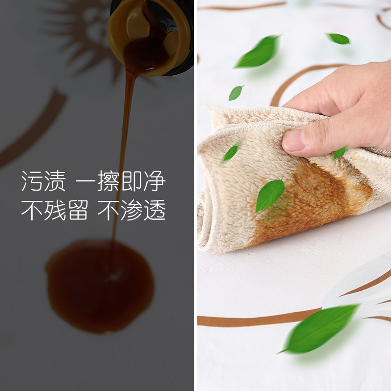 防水大圆桌布圆形餐桌布田园家用酒店饭店塑料台布PVC防油免洗