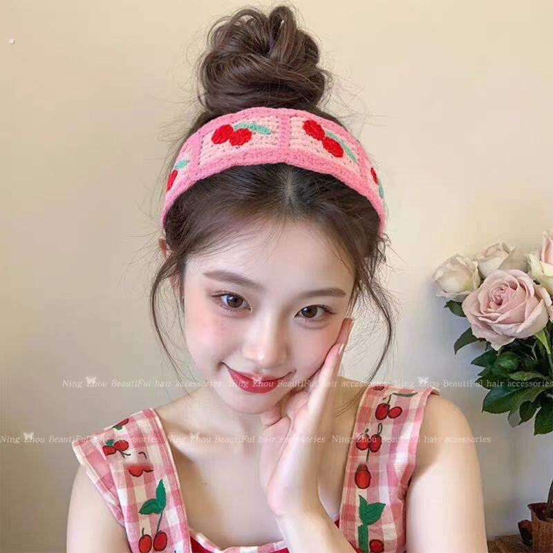 李沁同款粘粘贴魔术贴头发贴刘海贴魔法贴针织毛线发带洗脸发箍女