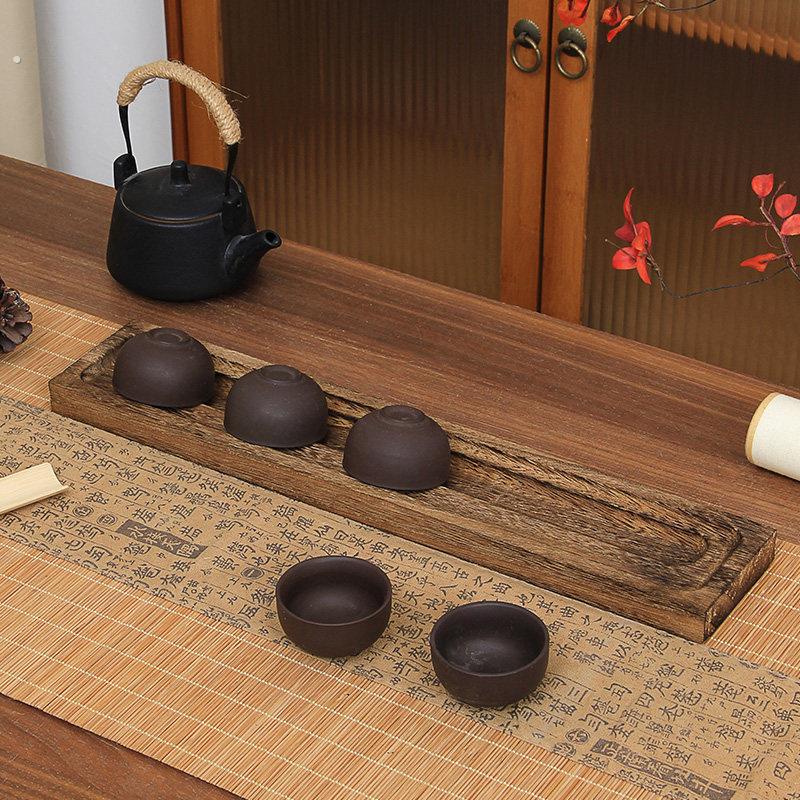 天然木实木茶杯架功夫茶杯收纳架茶具晾杯架沥水置物架杯托展示架