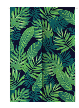 创意中式清淅绿色植物门帘布艺客厅卧室过道玄关隔断帘免打孔安装