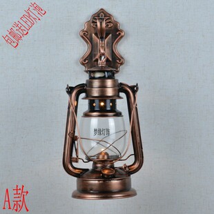 煤油灯马灯壁灯欧式美式铁艺复古创意卧室餐厅过道阳台客厅田园灯