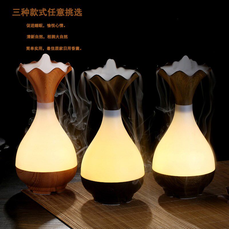 木纹香薰加湿器玉净瓶香薰机空气加湿器USB迷你花瓶加湿器香薰机