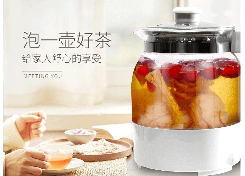 加厚全玻璃底养生壶多功能熬大容量2.5升桦树茸煎中药煲汤电烧水