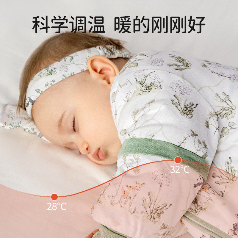 欧孕婴儿睡袋春秋冬款新生儿一体宝宝恒温睡袋防踢被神器四季通用