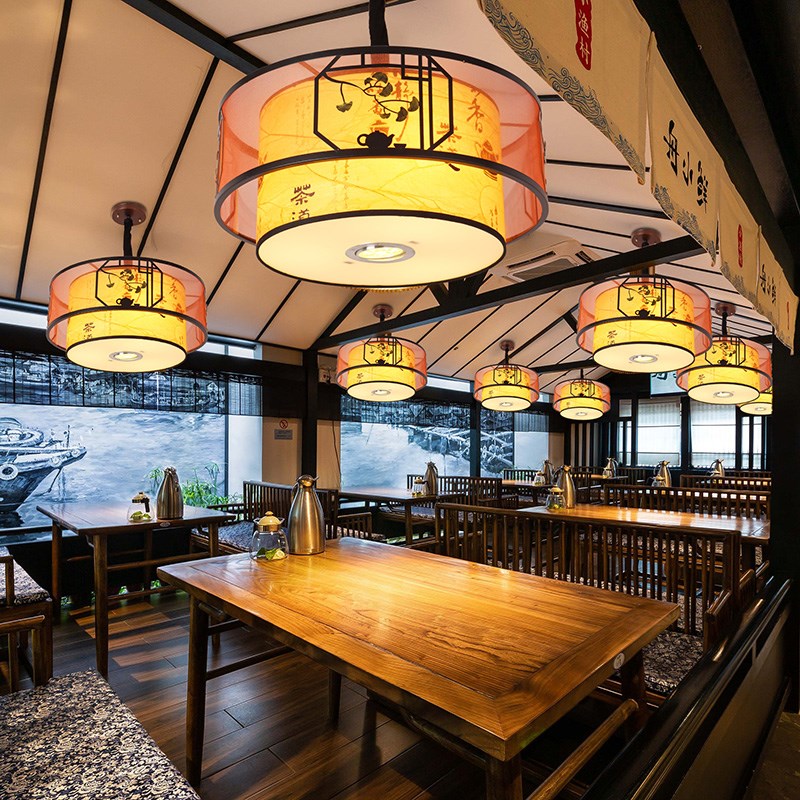 茶楼茶馆新中式吊灯餐饮大厅包厢灯具商用民宿特色装饰吊灯古风灯