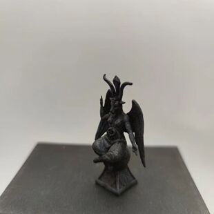 纯铜复古羊头死神摆件埃及老版撒旦黑暗教主骷髅纯铜项链吊坠摆件