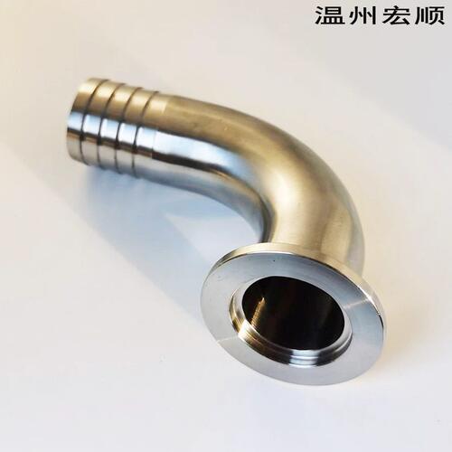 甄选宏顺KF真空弯头塔皮管接头卡盘90度不锈钢304 卫生抛光防滑软