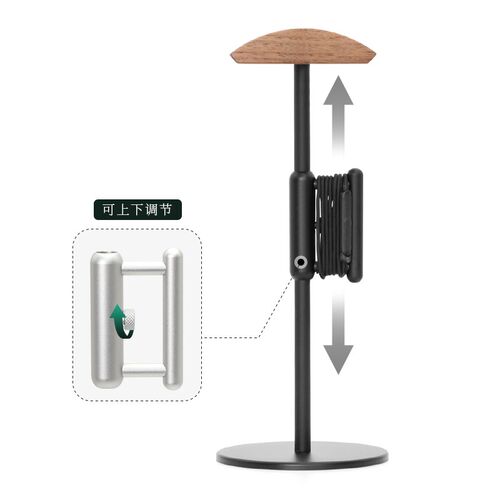 实木铝合金头戴式耳机支架 胡桃木/榉木通用耳机挂架木制展示架子
