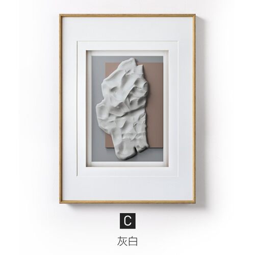 等高线 新中式抽象玄关柜装饰画艺术壁画风餐厅原木客厅卡纸定做