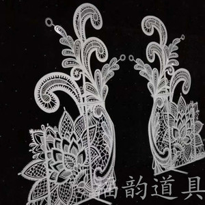 婚庆道具铁艺橱窗影楼舞台蕾丝凤尾拱门路引摆件婚庆用品山东福韵