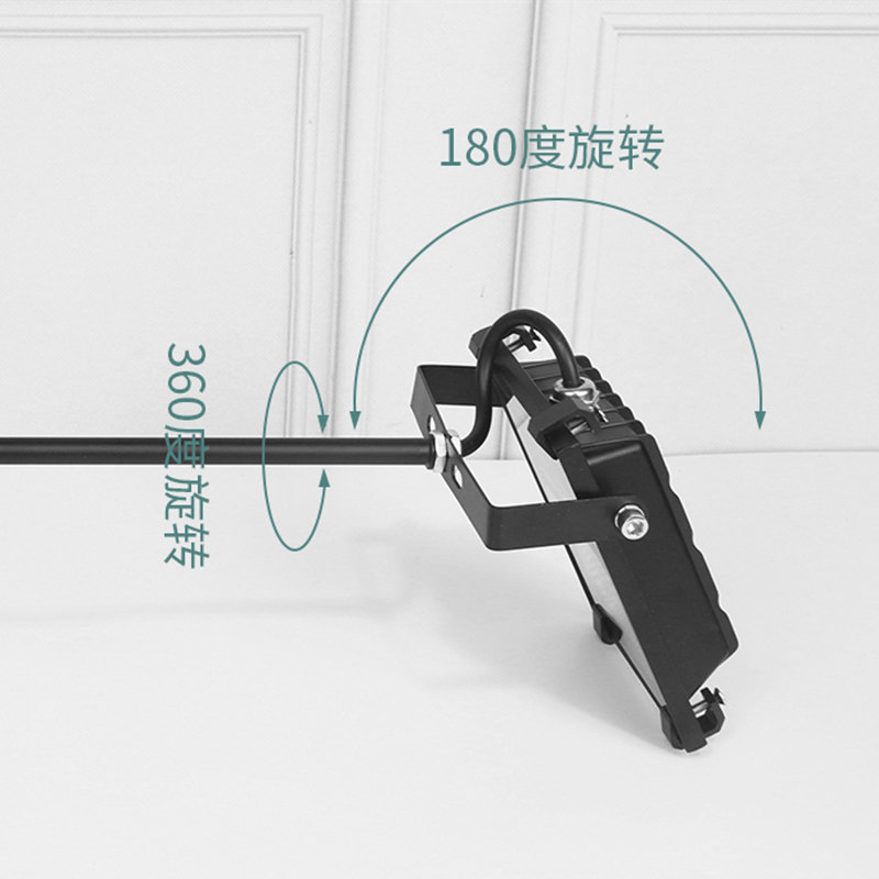 LED长臂防水射灯招牌门头户外长杆夹子广告牌匾室外投光灯10W20W