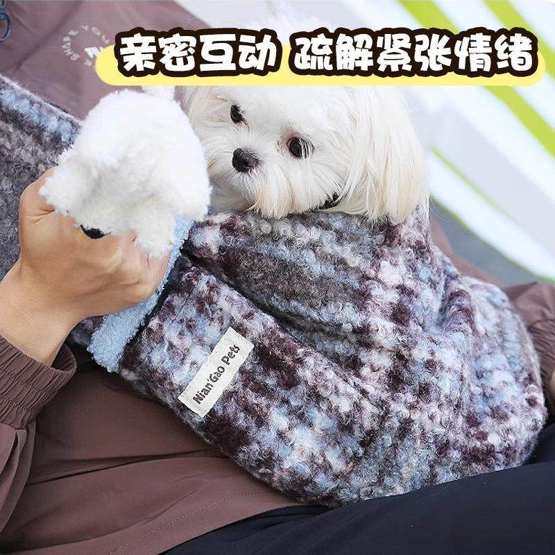 【旺财】年糕NianGao秋冬可爱斜挎包 猫包狗包 外出包 毛呢料