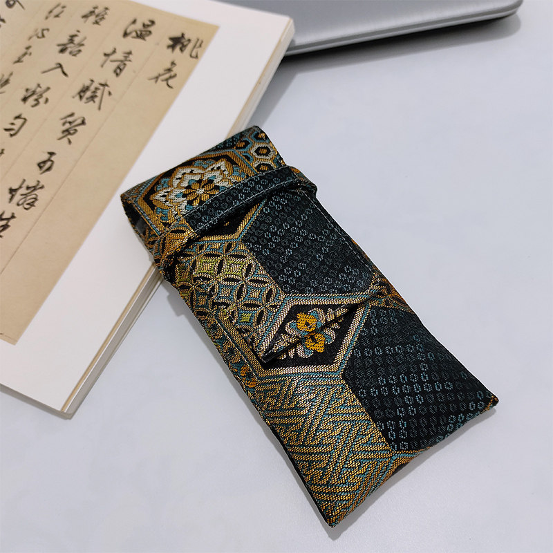 蔡籽手作包邮笔袋中国风钢笔笔包三支装款翻盖笔帘便携合集收纳包