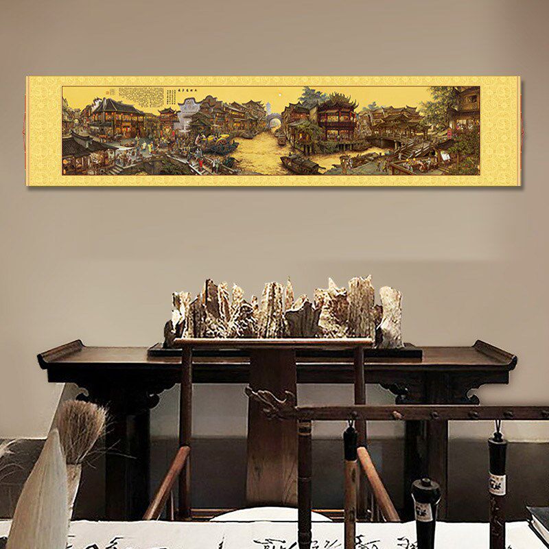 张孝友南乡旧梦图卷轴挂画新中式风景艺术家版画单幅无框装饰画