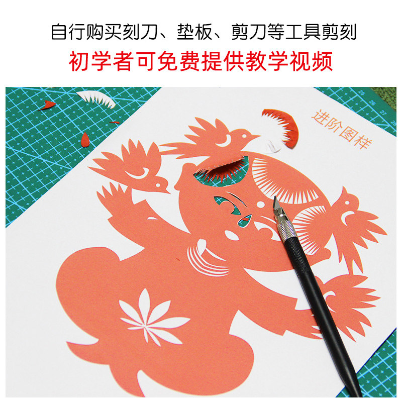 剪纸图案底稿纯手工中国风镂空十二生肖刻纸图样窗花素材可订制图图片