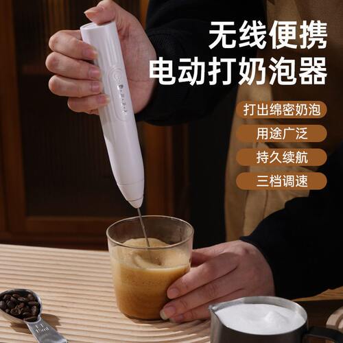 甄选跨境电动打蛋器家用不锈钢奶泡器打奶油奶昔打发器咖啡牛奶搅