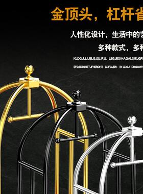 甄选酒店手推车行李平板车不锈钢静音轮机场礼宾送货车加厚手拉箱