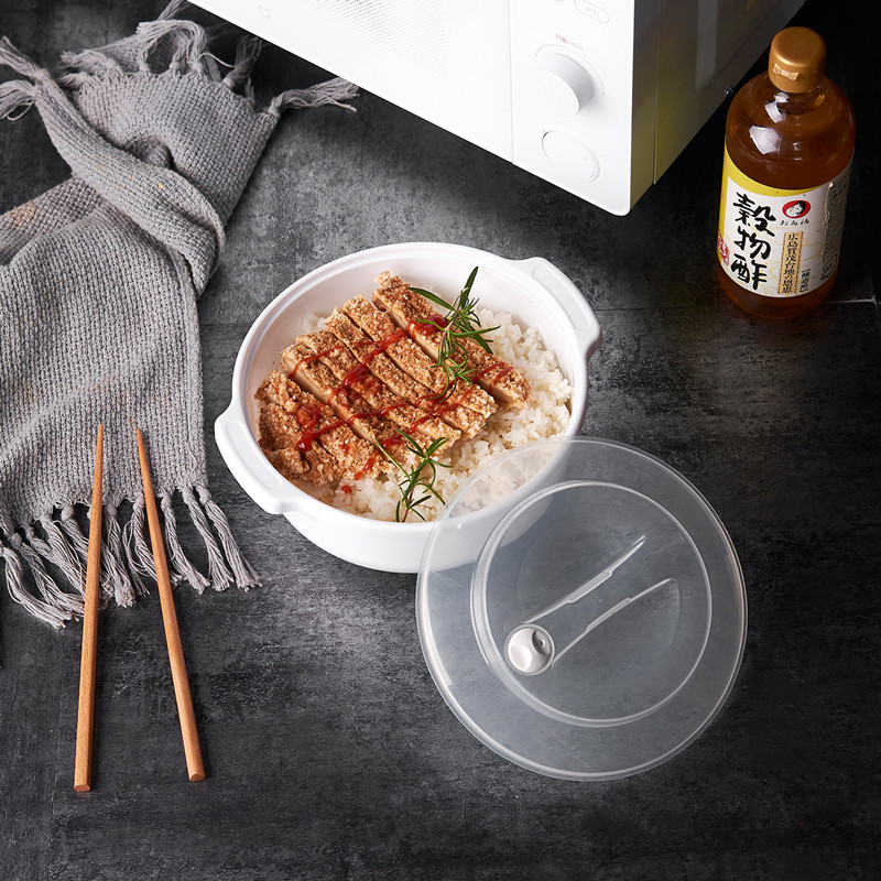 微波炉专用器皿塑料碗大号圆形带盖汤锅饭碗加热饭盒保鲜盒泡面碗图片