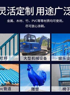 蓝色2K汽车油漆桶装成品汽车漆专用翻新喷漆星空天青蓝防锈金属漆