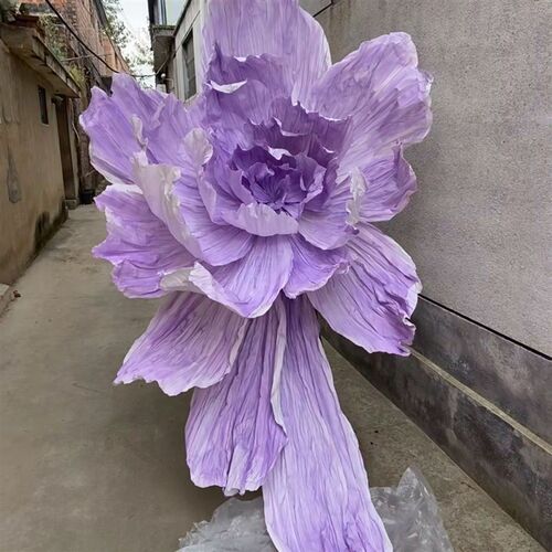 婚礼大型纸艺花巨型手工美塑花褶皱背景商场美陈橱窗装饰婚庆纸花