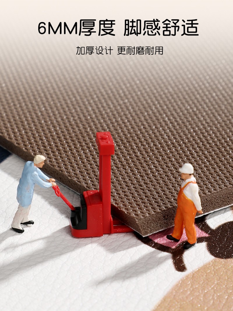 卡通厨房防滑防油地垫免洗可擦垫子家用pvc防水防潮长条耐脏脚垫