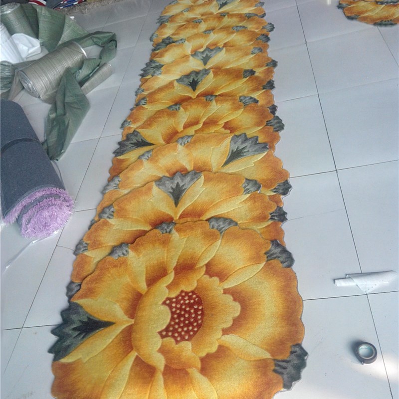 可水洗地毯圆型荷花垫 电脑椅 卧室床头垫地垫 包邮 厚实柔软