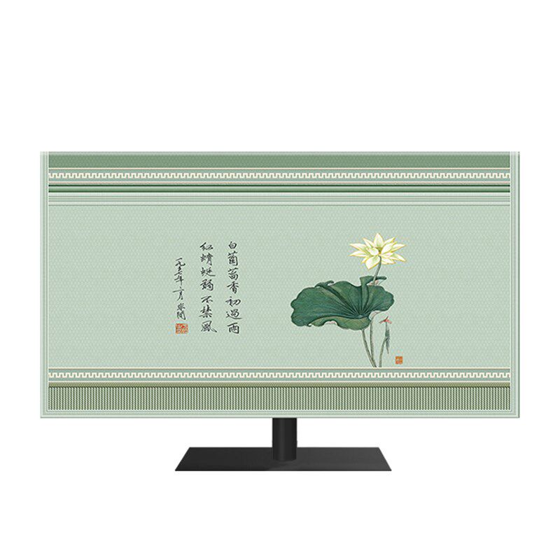 款中式风挂式台式曲面布艺电视罩防尘套新55寸60/65/75/85寸100寸