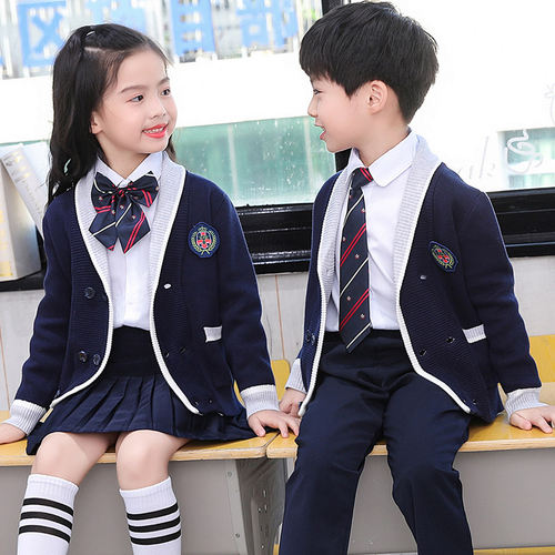 幼儿园园服春秋款套装开衫英伦学院风儿童班校服小学生合唱演出服