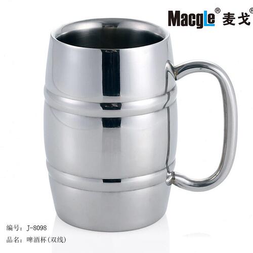 甄选不锈钢酒吧KTV专用小号啤酒杯/不锈钢水杯/双层不锈钢啤酒杯