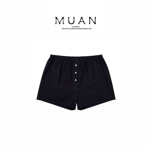 木岸muan小通勤短裤夏季定制高级百搭新款松紧腰短裤X-DG3-6918