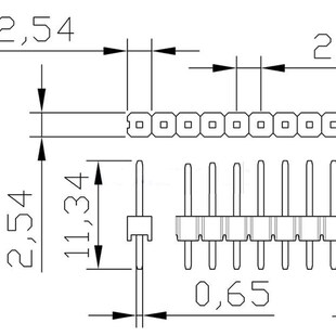 间距2.54MM 单排排针 单排针 插针 1*40PIN 普通(20个)